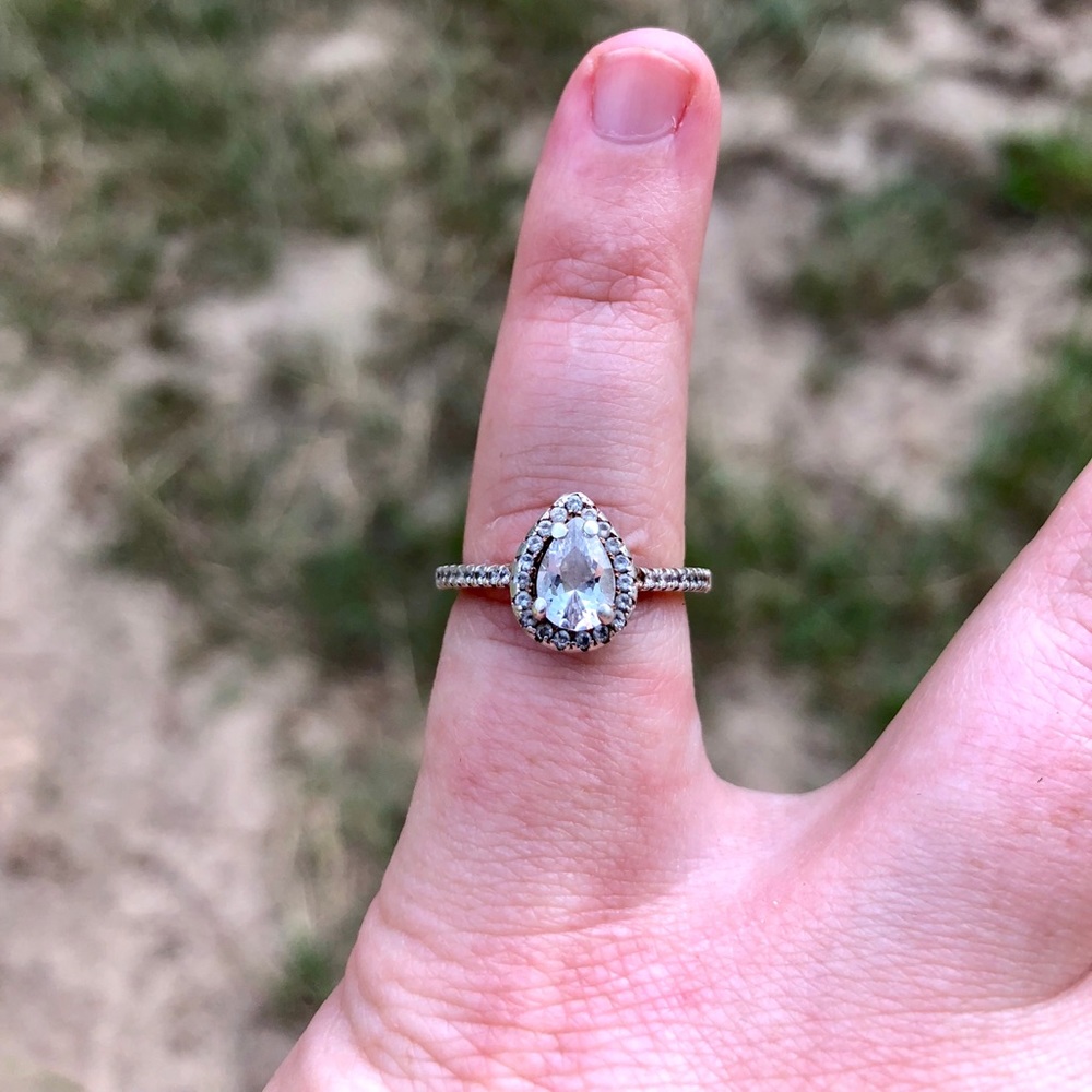 Promise Ring Engagement Ring Size 5 Pear Shaped